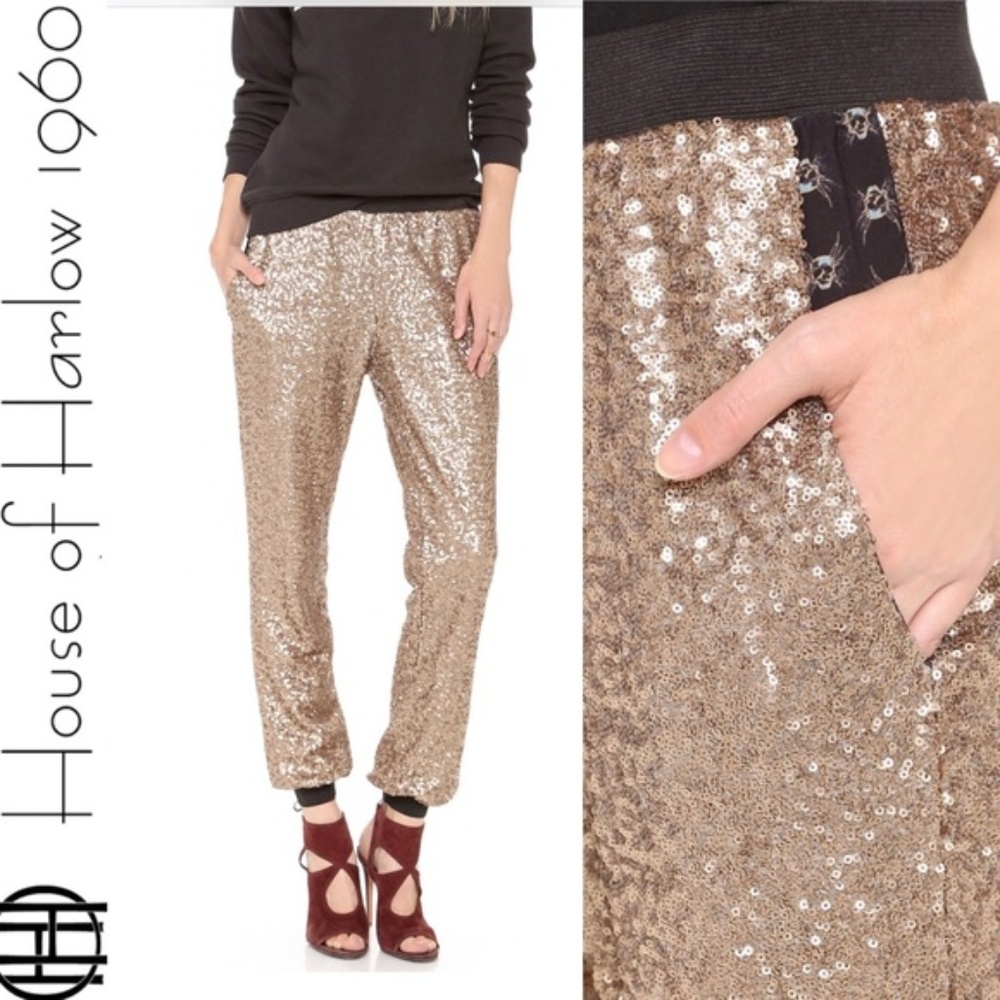 NWT House Of Harlow 1960 Sequin Jagger pant